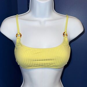 Cotton On Body- NWT Vibrant Yellow Ribbed Bikini Top Size S